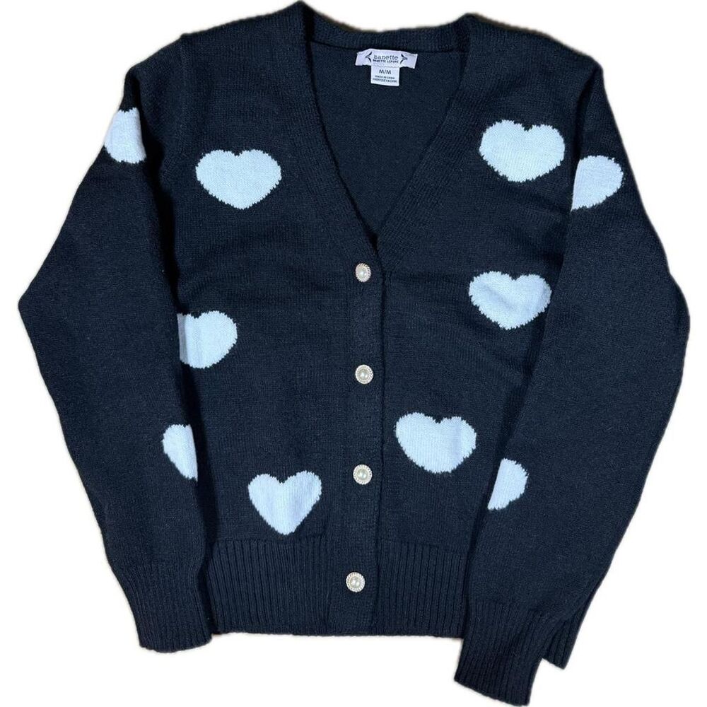 Nanette-lepore Women's Black and White Cardigan